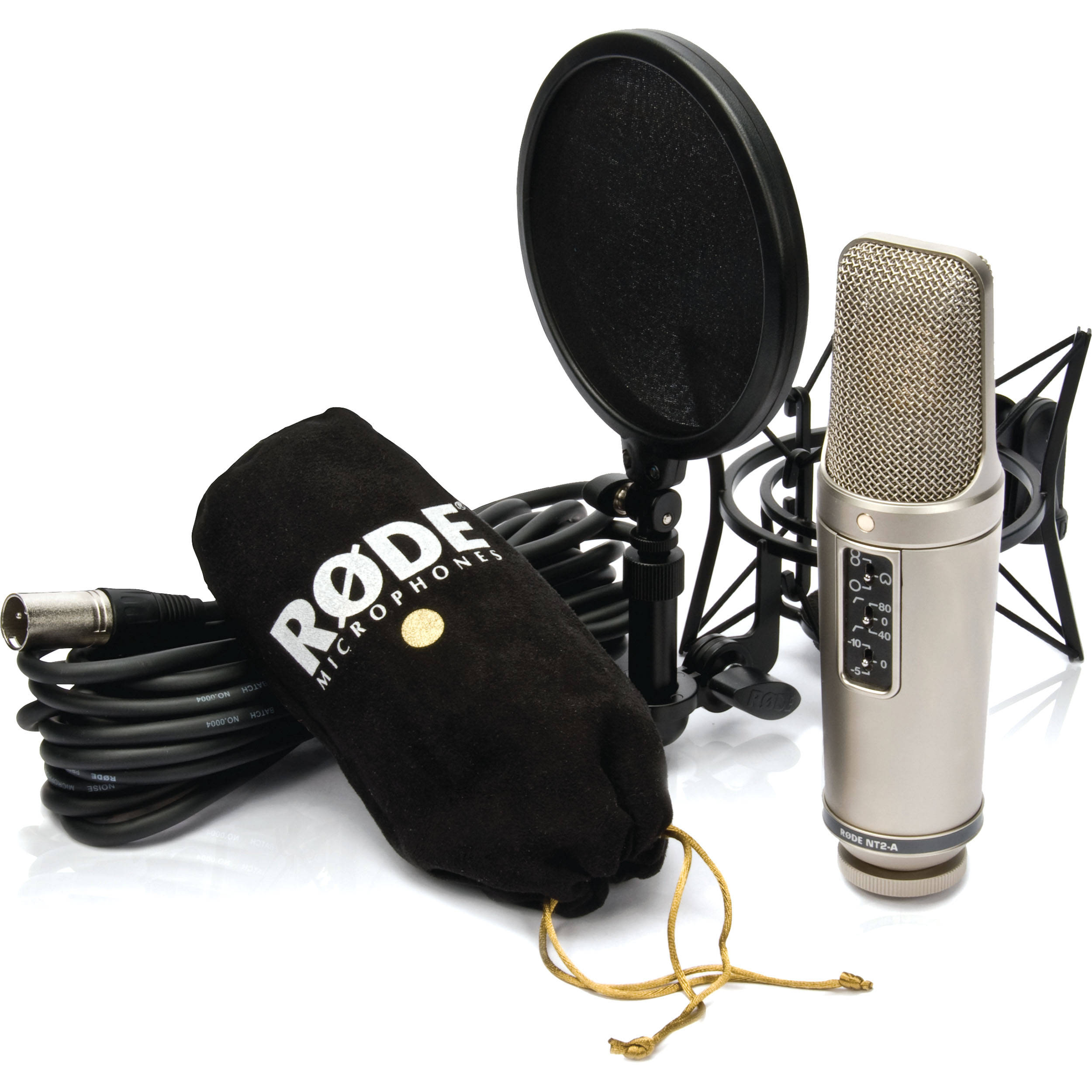 Rode NT2-A Studio Pack condenser microphones, cable