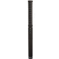 Rode NTG2 shotgun microphone mounted on a boom pole, professional audio recording equipment for clear sound capture.