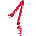 Rode PSA1+ microphone boom arm, in red, lifestyle setting