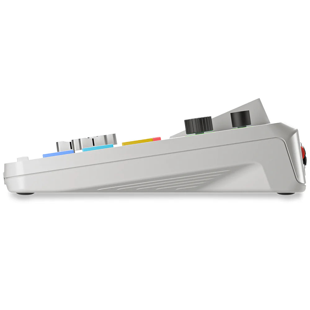 Rode RodeCaster DUO audio interface, white, in use