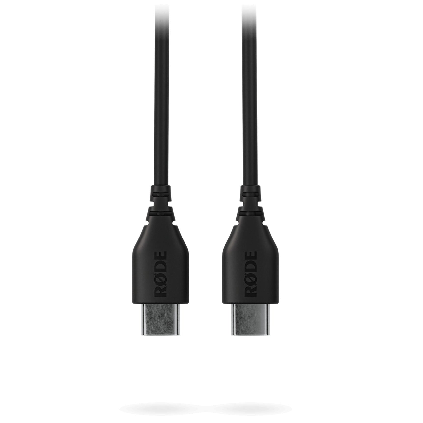 Rode SC22 USB-C to USB-C cable in black, 0.3m length, with reinforced connectors and sleek design for fast data transfer.