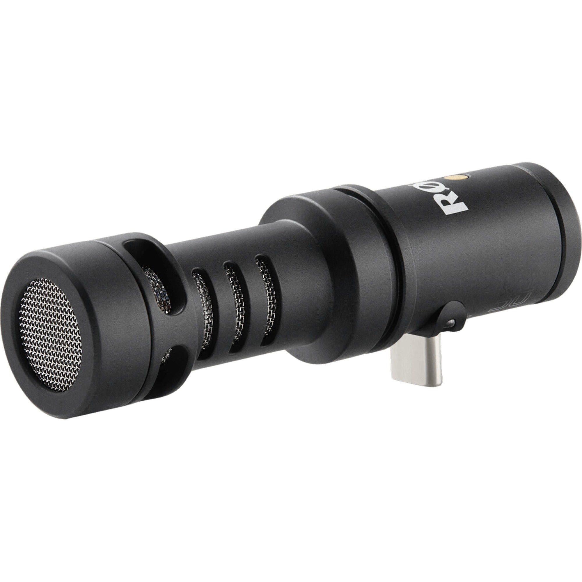 Rode VideoMic ME-C+ compact microphone for iOS and Android devices, with built-in controls and detachable cable for mobile recording.