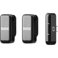 Rode Wireless Micro Lightning wireless microphone system with compact transmitter and receiver for high-quality audio recording.