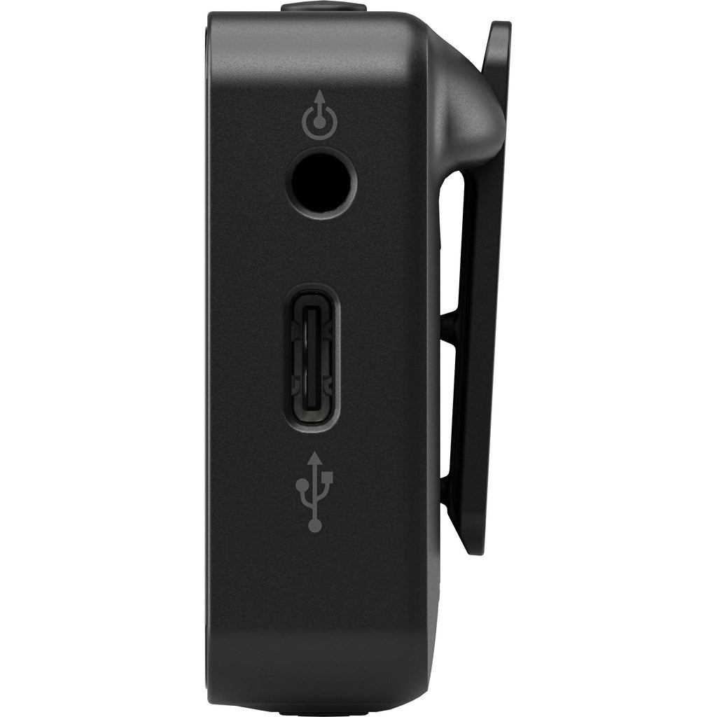 Rode Wireless PRO wireless microphone system, transmitter side with port and button
