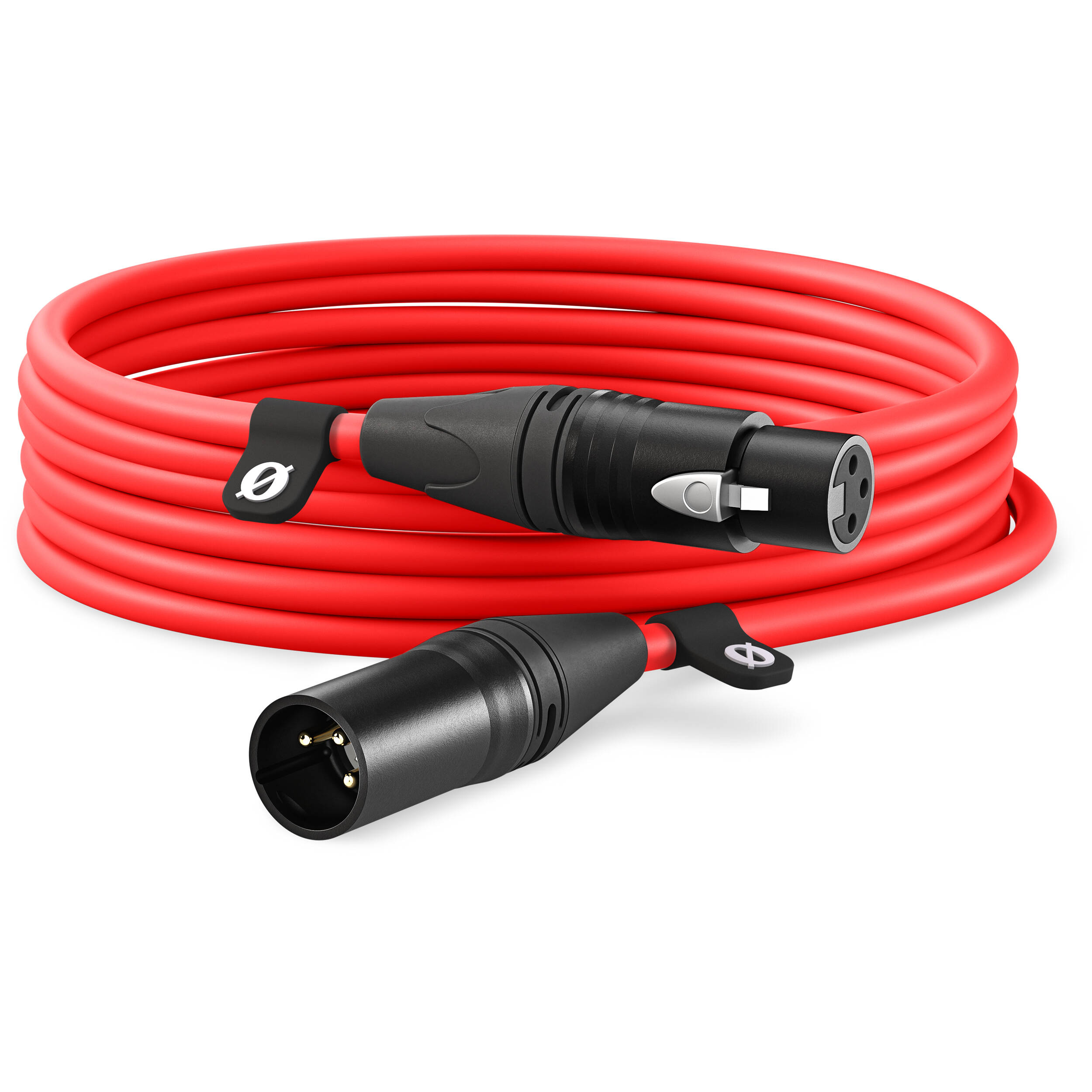 Rode XLR-Female to XLR-Male Cable, connectors close-up, black
