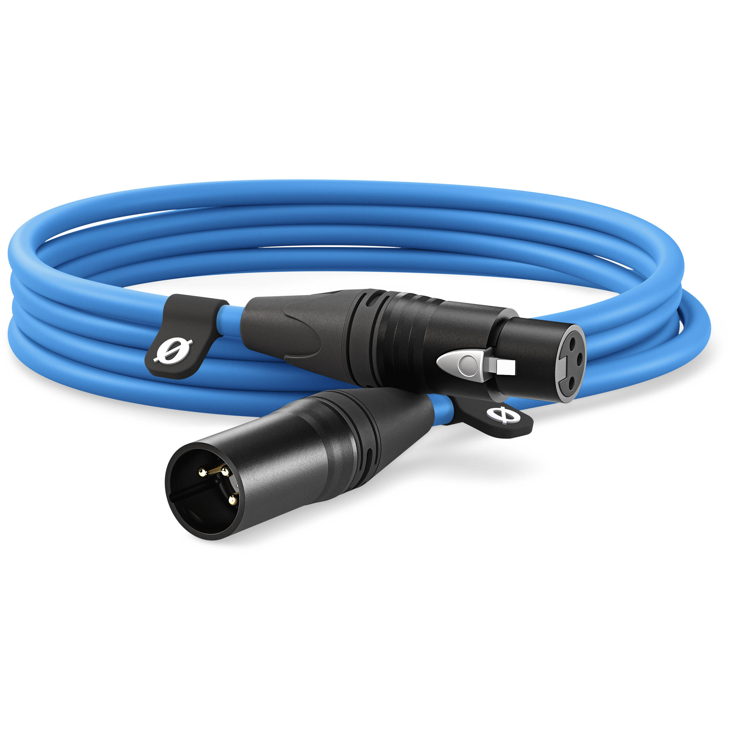 Rode XLR-Female to XLR-Male Cable, connectors close-up, black