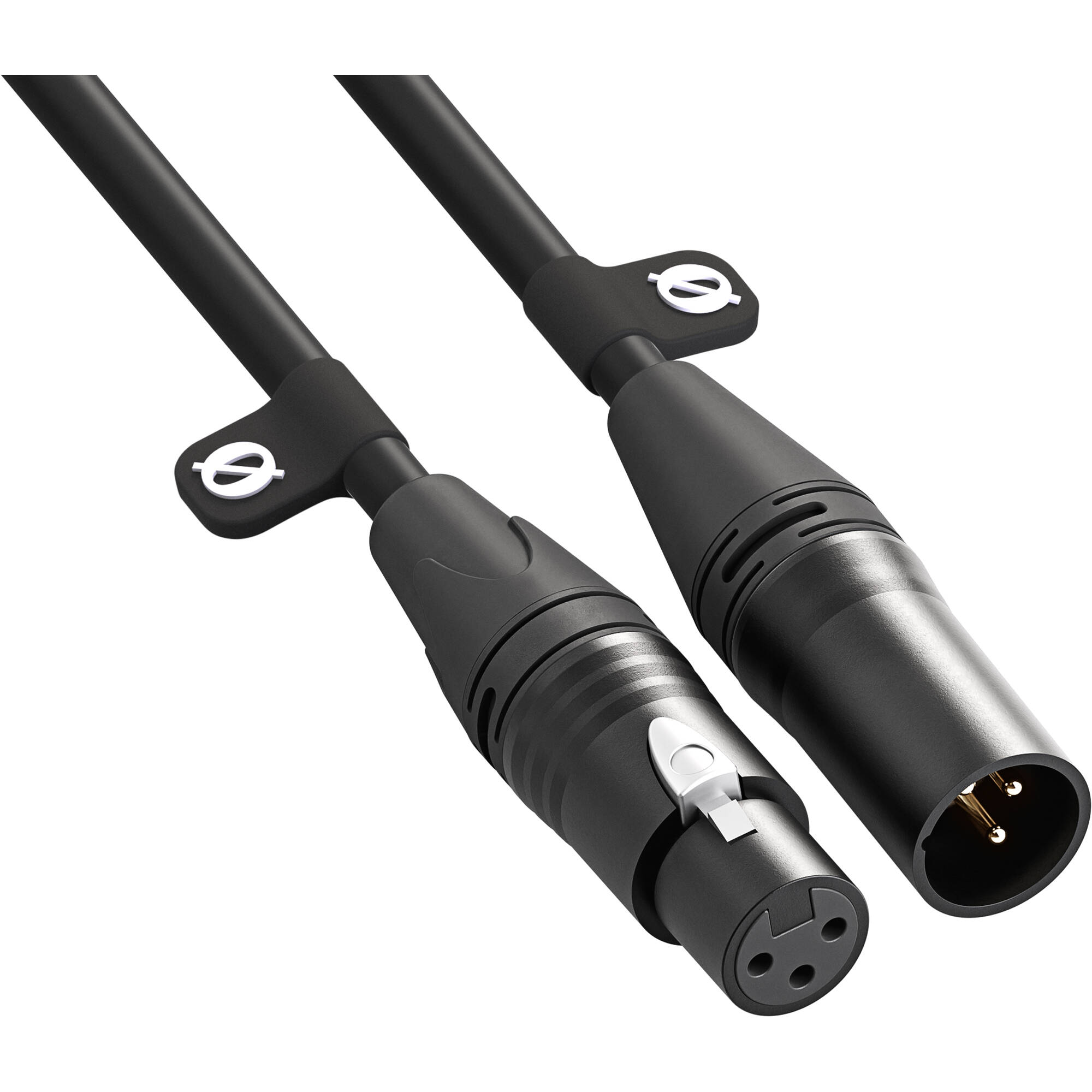 Rode XLR-Female to XLR-Male Cable, connectors close-up, black