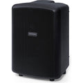 Samson Expedition Explor PA speaker system with rugged design and multiple input options for portable sound amplification.