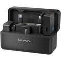Saramonic Ultra Creator Wireless Microphone System in black, compact design with microphone and receiver components.