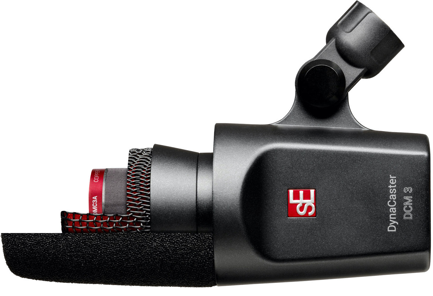 SE Electronics The DynaCaster DCM3 dynamic microphone, shown with its sleek design and professional build for studio and stage use.