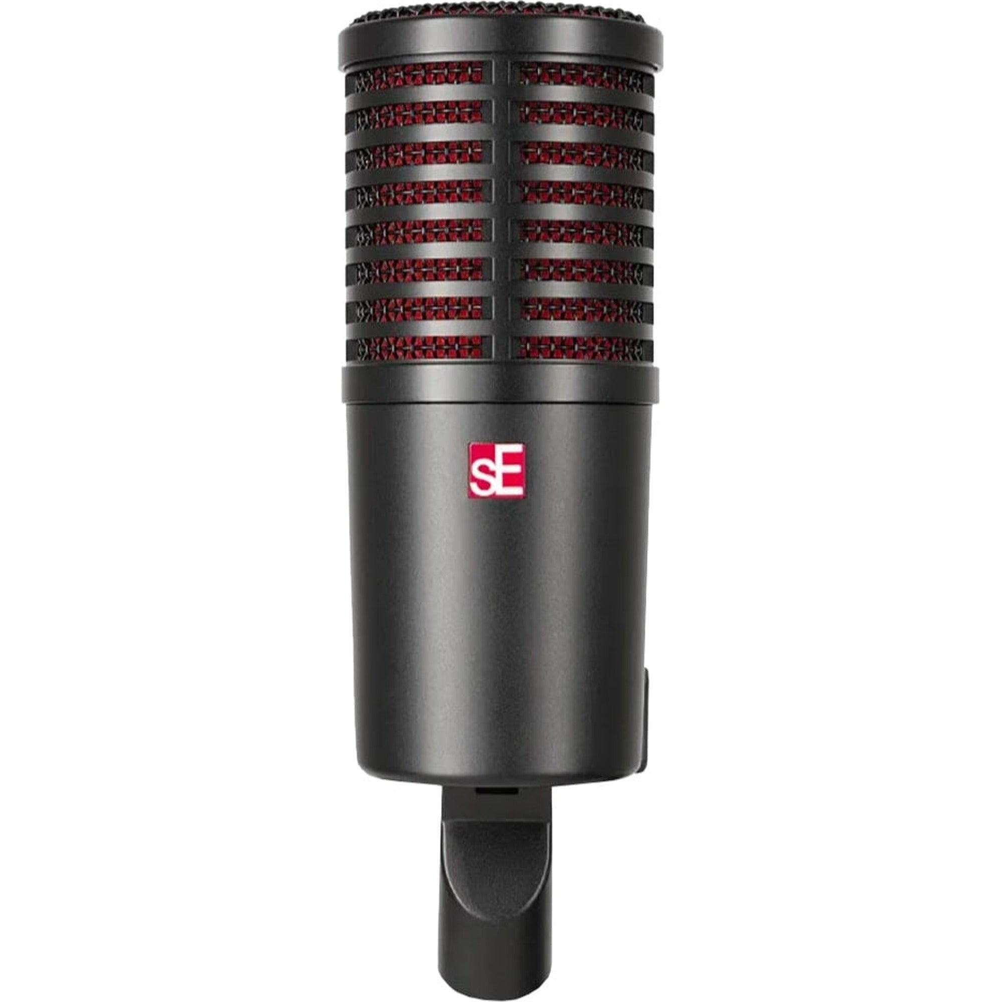 SE Electronics DynaCaster DCM8 dynamic microphone shown with its sleek black design and sturdy build.