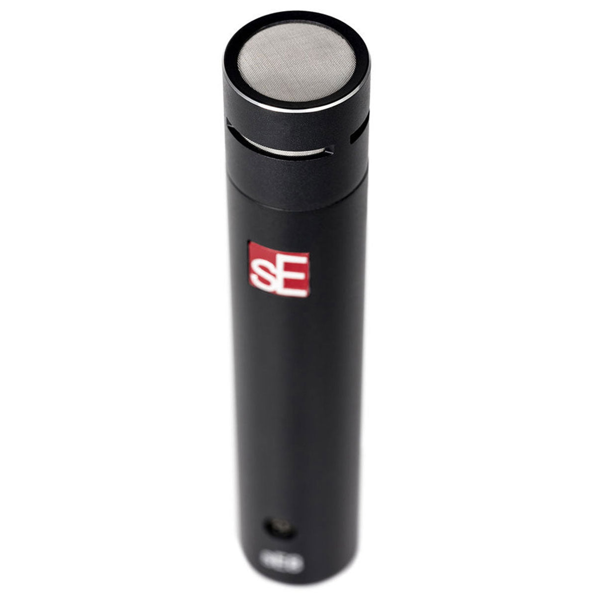 Pair of sE Electronics sE8 condenser microphones, stereo microphone set with black bodies and silver capsules for professional audio recording