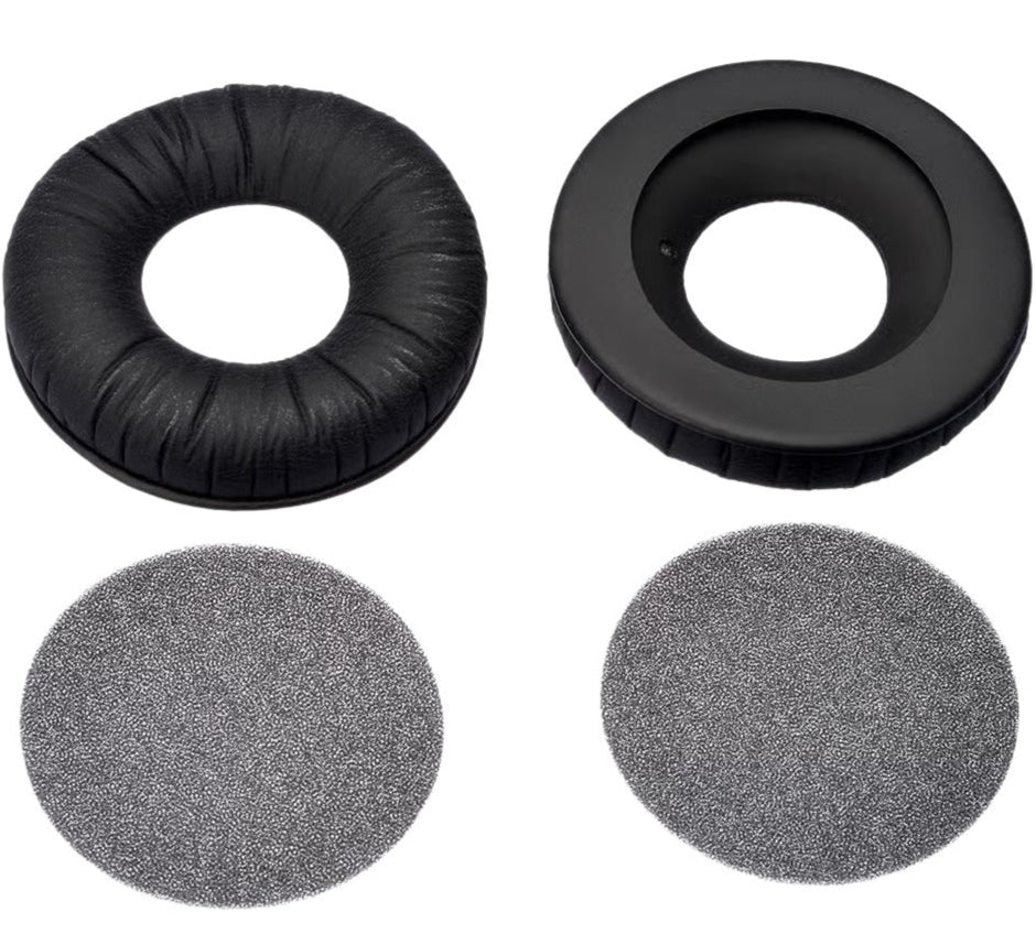 Sennheiser HD 25 Earpads (Leather) (578881), black close-up view