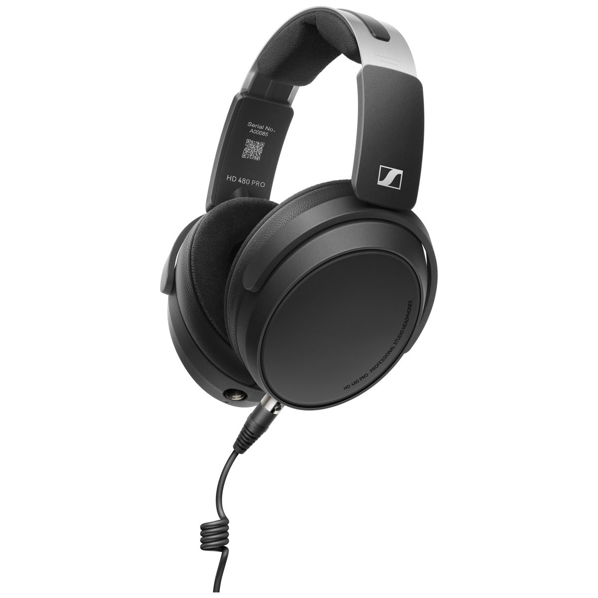 Sennheiser HD 480 Pro studio headphones with large over-ear design and adjustable headband, black and silver finish.