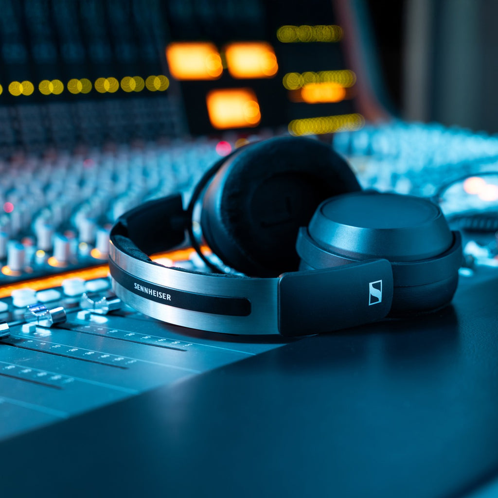 Sennheiser HD 480 Pro studio headphones with large over-ear cups and adjustable headband for professional audio monitoring.
