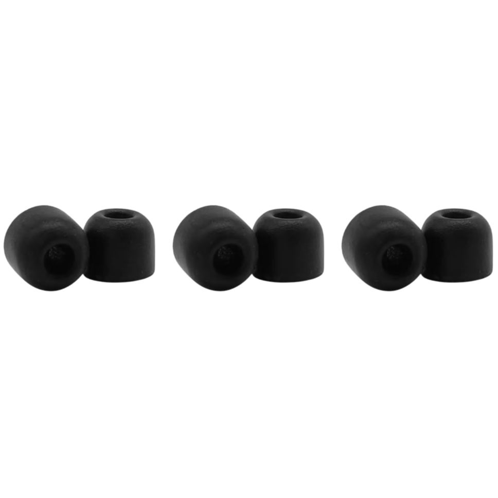 Shure EACYF1-6M Black Foam Sleeves (Medium, 3 Pair) foam ear tips, front view