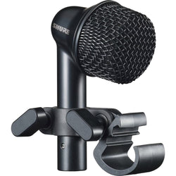 Shure Nexadyne 6 dynamic microphone with black body and grille, designed for professional audio and live performances.