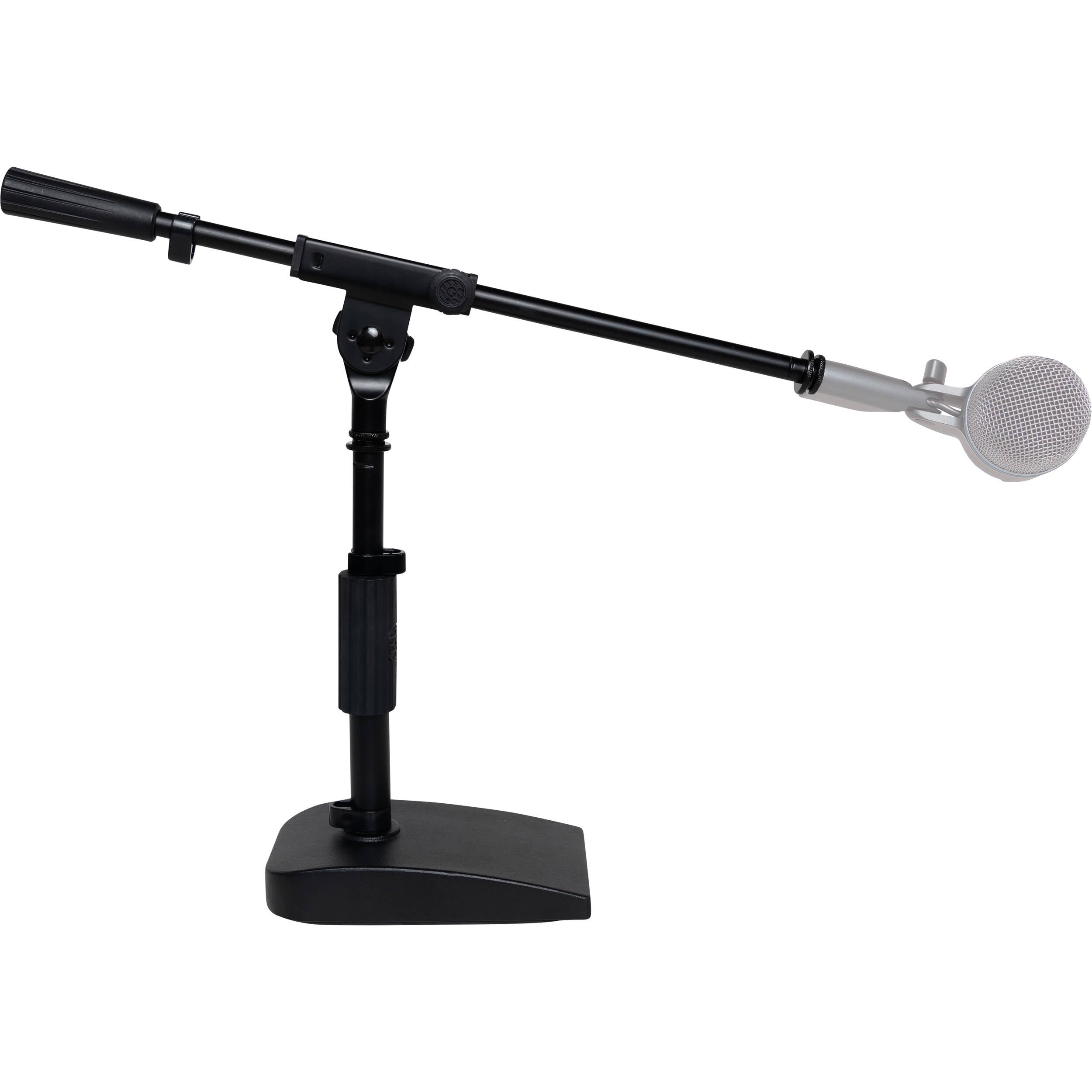 Shure SH-DESKTOP2 desktop microphone stand, with microphone mounted