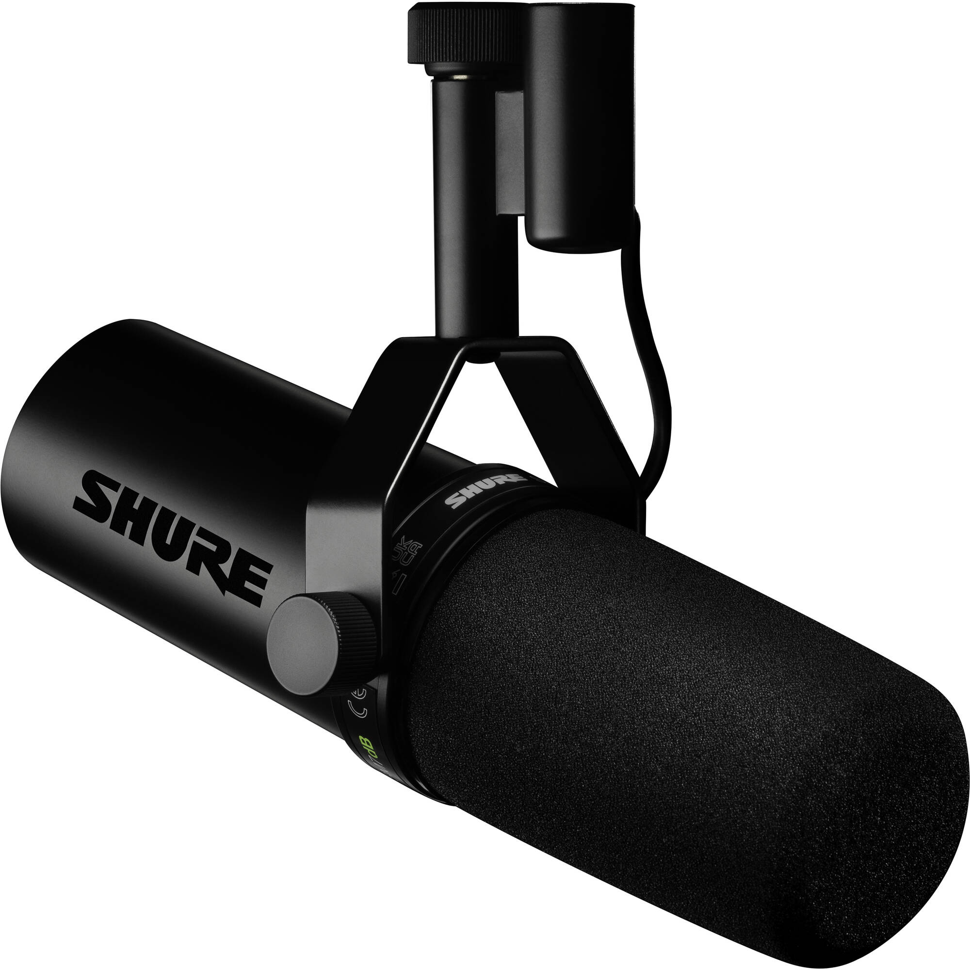 Shure SM7dB dynamic microphone, front view