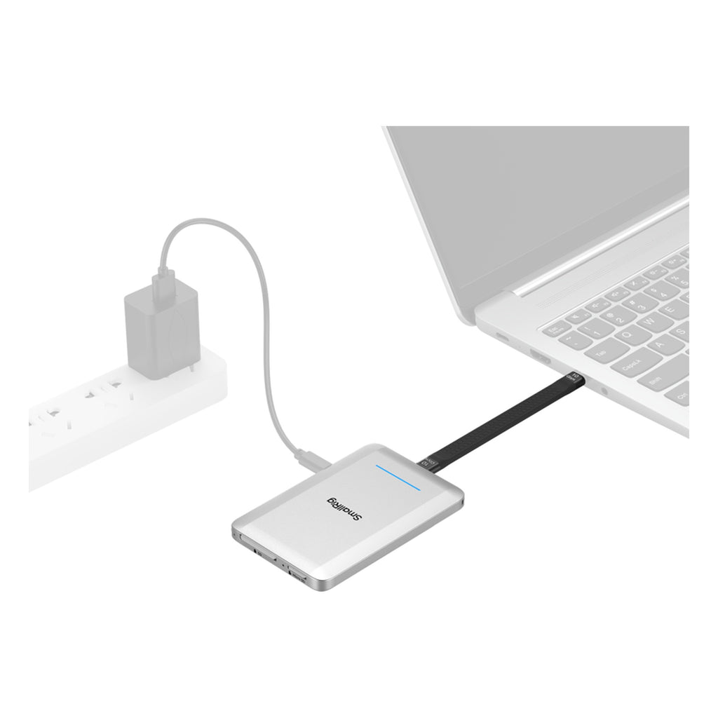 SmallRig Multifunctional Portable SSD connected to a laptop