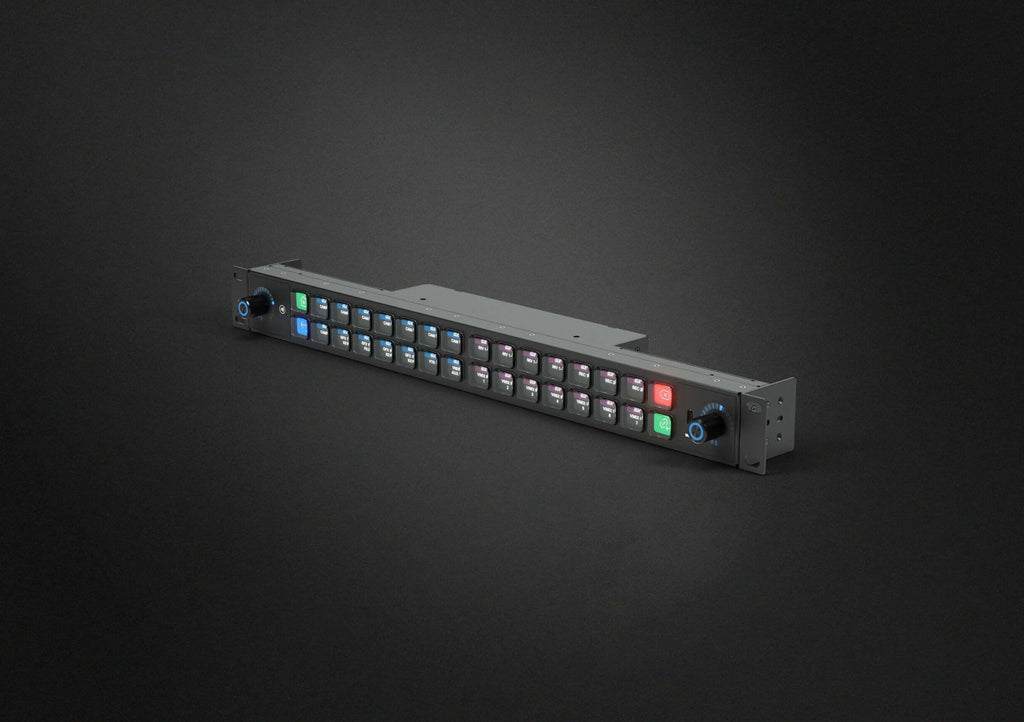 Elgato Stream Deck Studio video edit controller with customizable buttons and professional setup on a desktop.