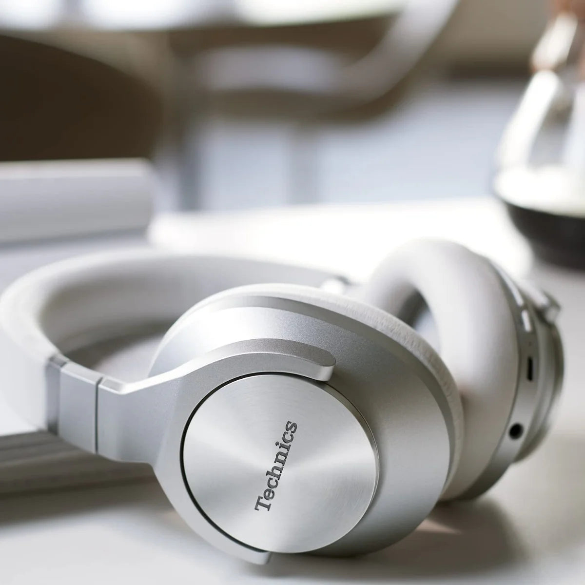 Technics EAH-A800 wireless headphones, ear cushion detail in black