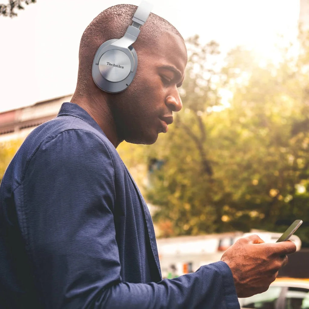 Technics EAH-A800 wireless headphones, side view in black