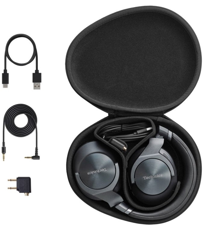 Technics EAH-A800 wireless headphones, front view in black