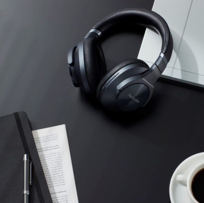 Technics EAH-A800 wireless headphones, folded in black