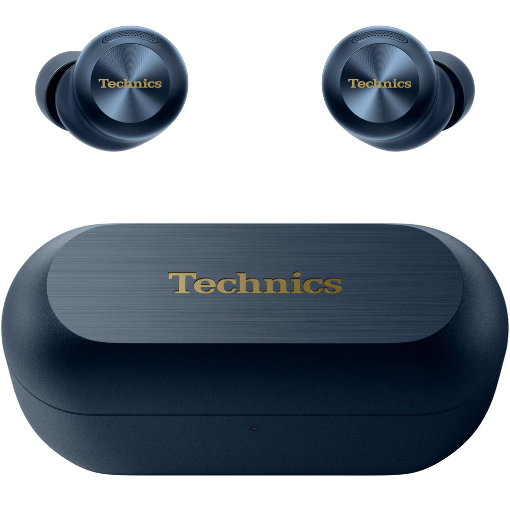 Technics EAH-AZ100 true wireless earbuds, in black, with charging case
