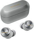 Technics EAH-AZ100 true wireless earbuds, in silver, with charging case