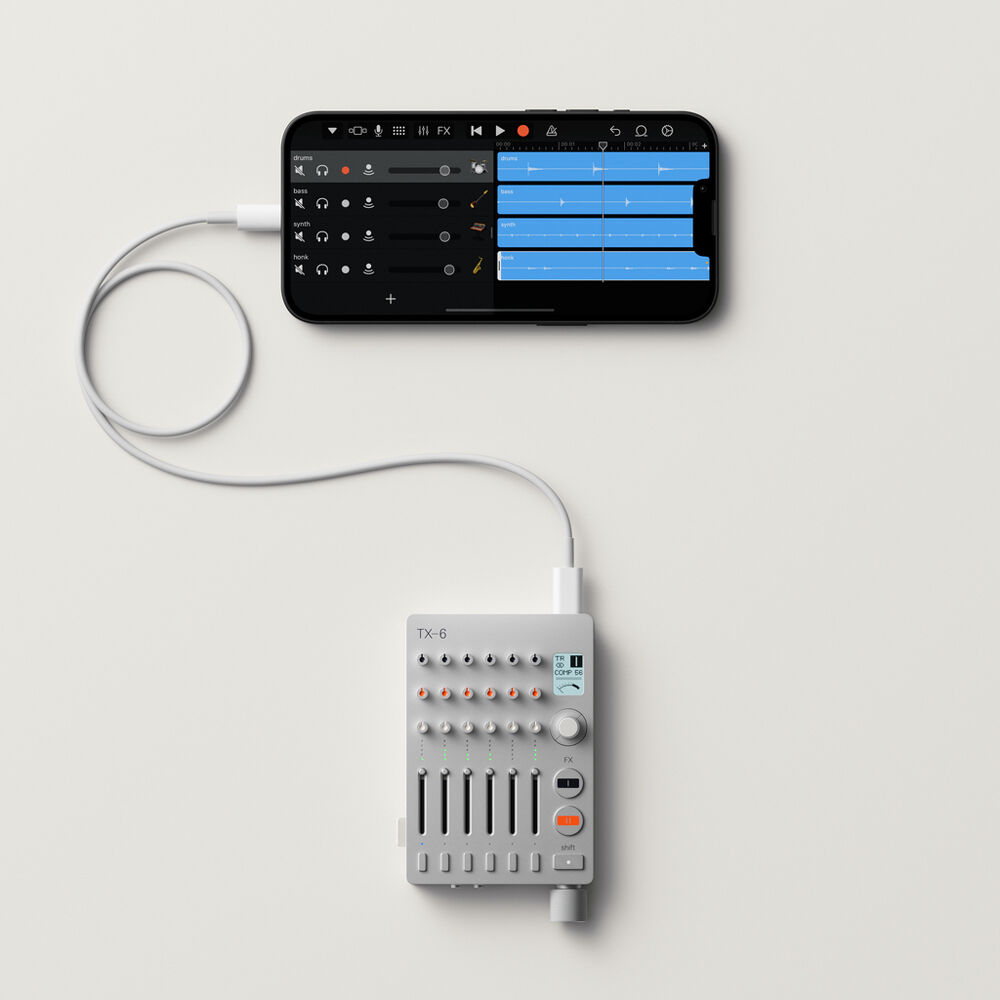 Teenage Engineering TX-6 portable mixer, rear connectors
