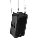 Mackie Thump12v4 active loudspeaker with sturdy build and integrated handles, shown on a stage or setup environment.