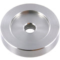 Tonar aluminum 45 RPM record adapter for turntables, stabilizer and 45 RPM record weight in a sleek metallic finish.
