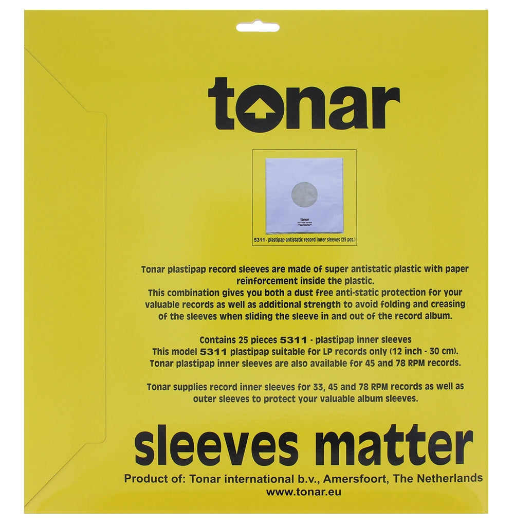 Tonar Plastipap Inner Record Sleeves (25pcs.) record sleeve