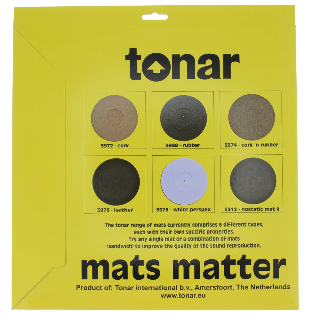 Tonar Pure Cork turntable slipmat with natural cork surface for improved sound quality and vibration absorption.