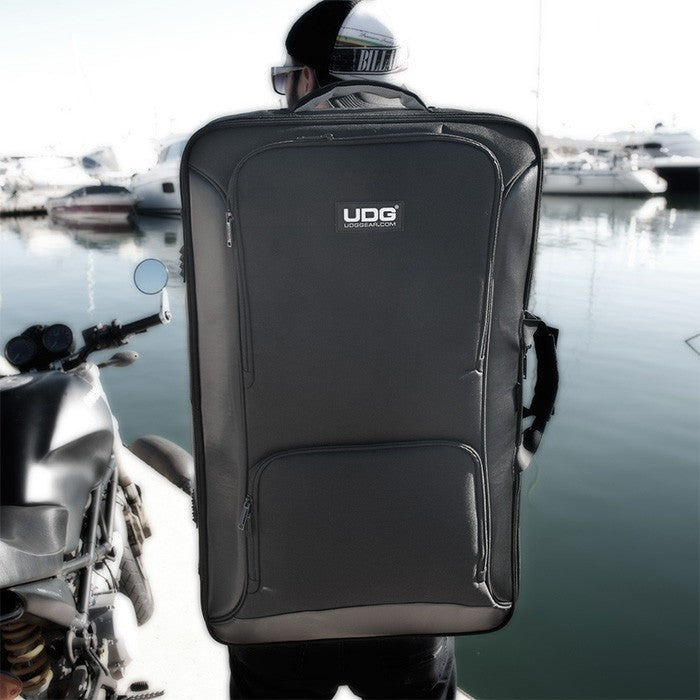 UDG Urbanite Large MIDI Controller Backpack with multiple compartments and padded straps for DJs and music producers.