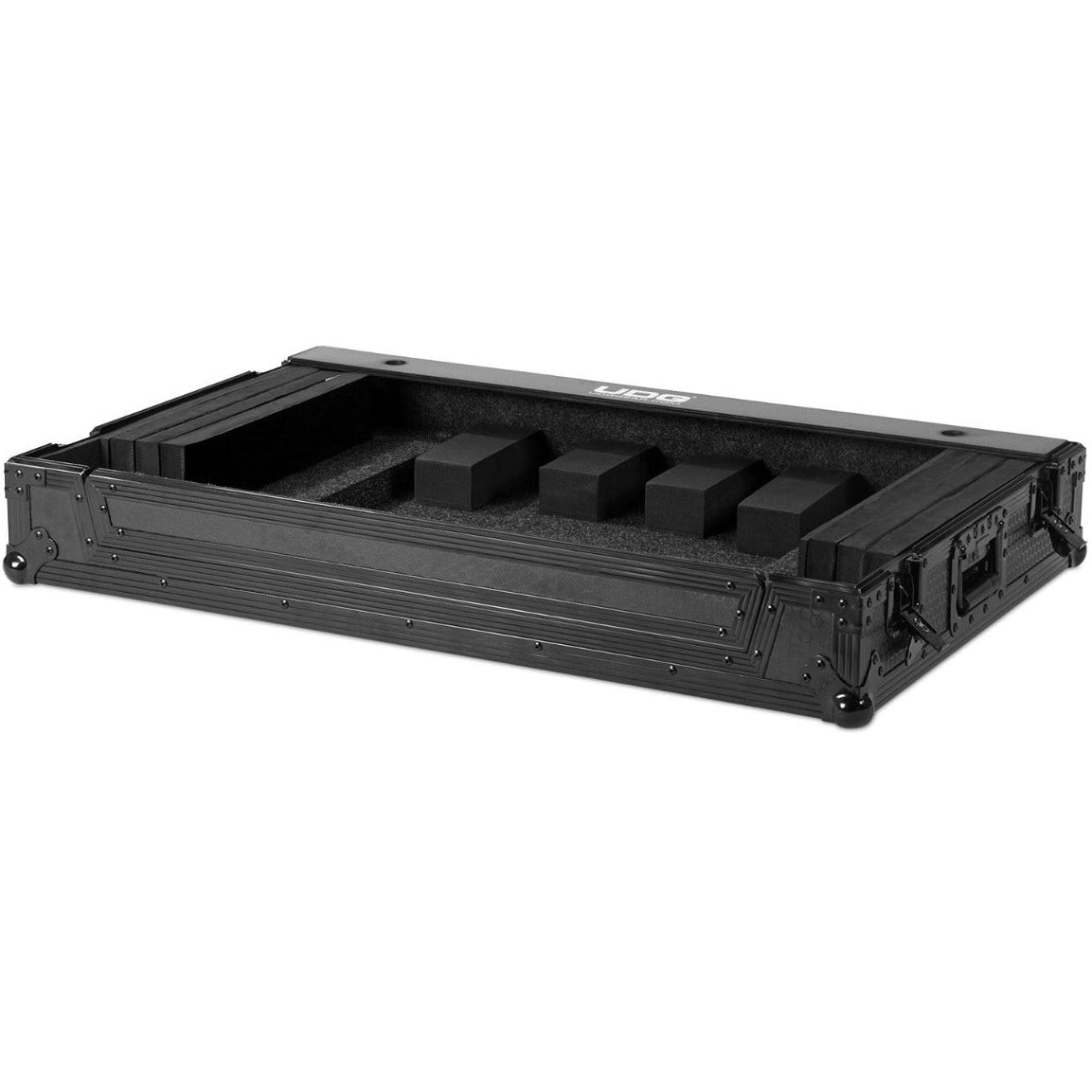 UDG Ultimate Flight Case Multi Format 3XL Black Plus with wheels, designed for DJ equipment protection and portability.