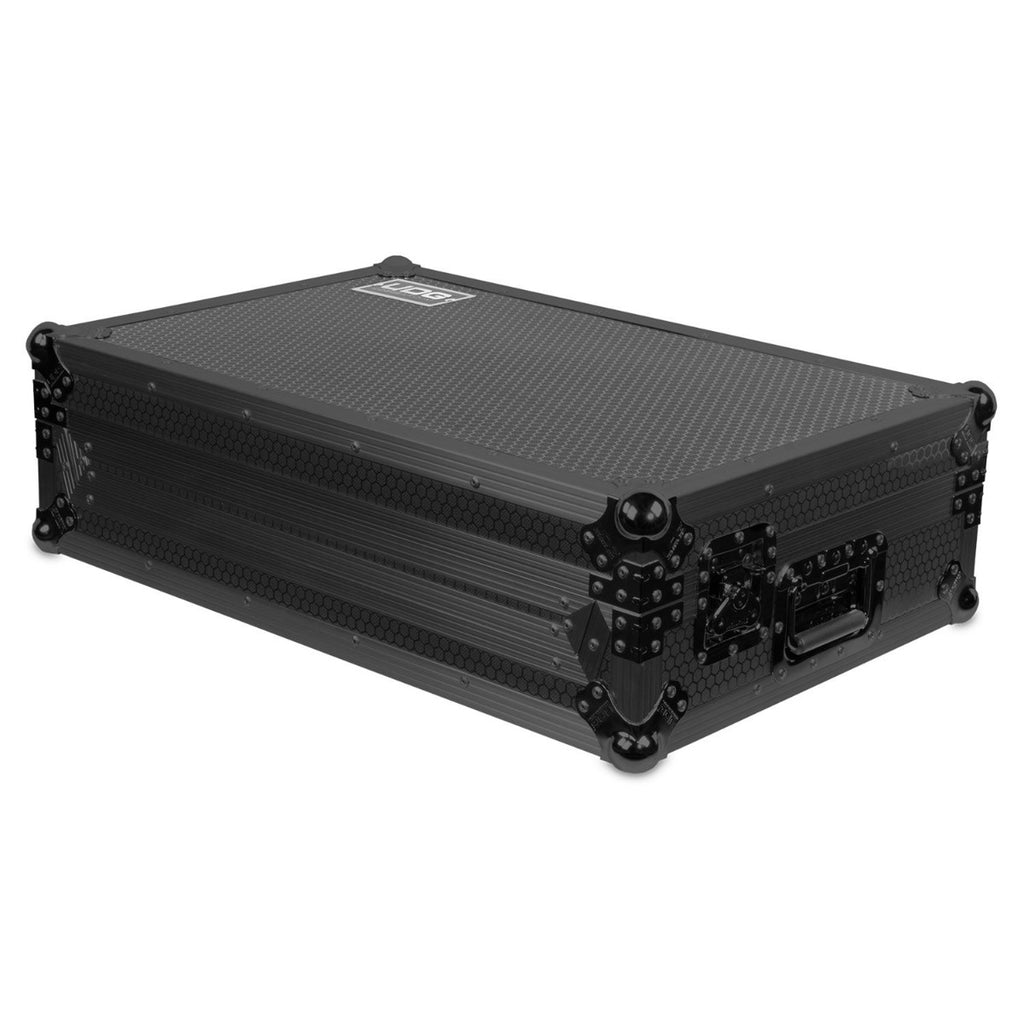 UDG Ultimate Flight Case for Pioneer XDJ-RX3 in black with wheels, designed for DJ equipment protection and easy transportation.