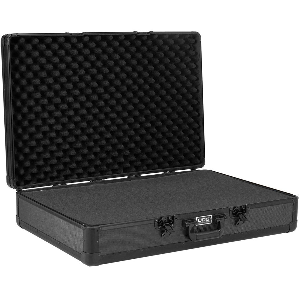UDG Ultimate Pick Foam Flight Case Multi Format 2XL Black MK2 for DJ equipment, with protective foam interior and sturdy exterior.