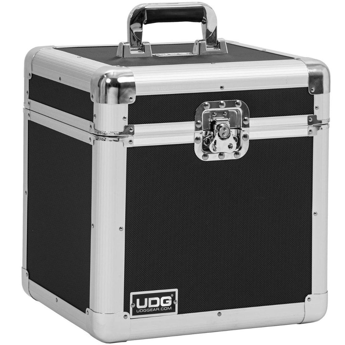 UDG Ultimate Record Case 80 Vinyl Silver for DJs, sturdy protective case with handles for storing and transporting 80 vinyl records.