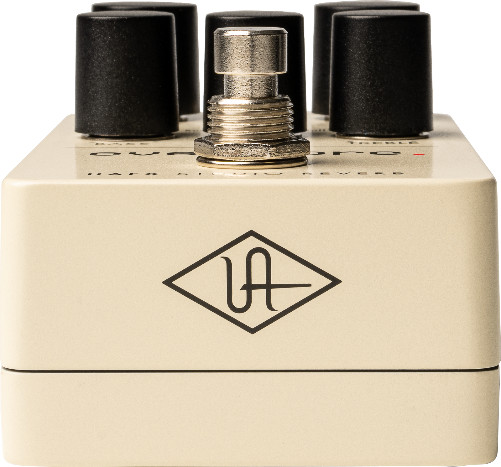 Universal Audio UAFX Evermore Studio Reverb effects pedal with control knobs and display, designed for guitar and studio use.