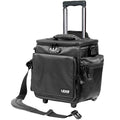 UDG SlingBag Trolley Deluxe MK2 in black, showcasing spacious compartments and durable wheels for DJs on the go.