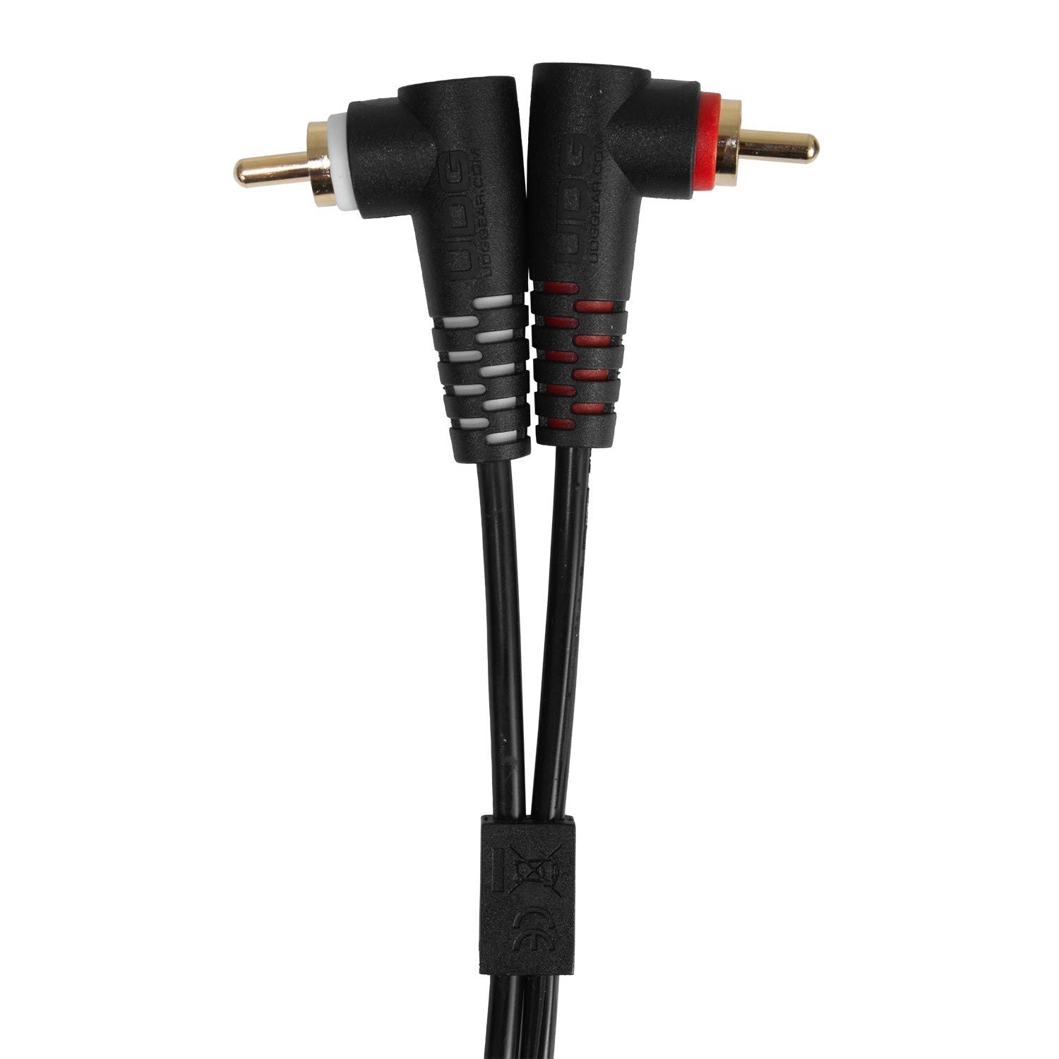 UDG Ultimate Dual RCA – Dual RCA Audio Cable, angled RCA connector close-up