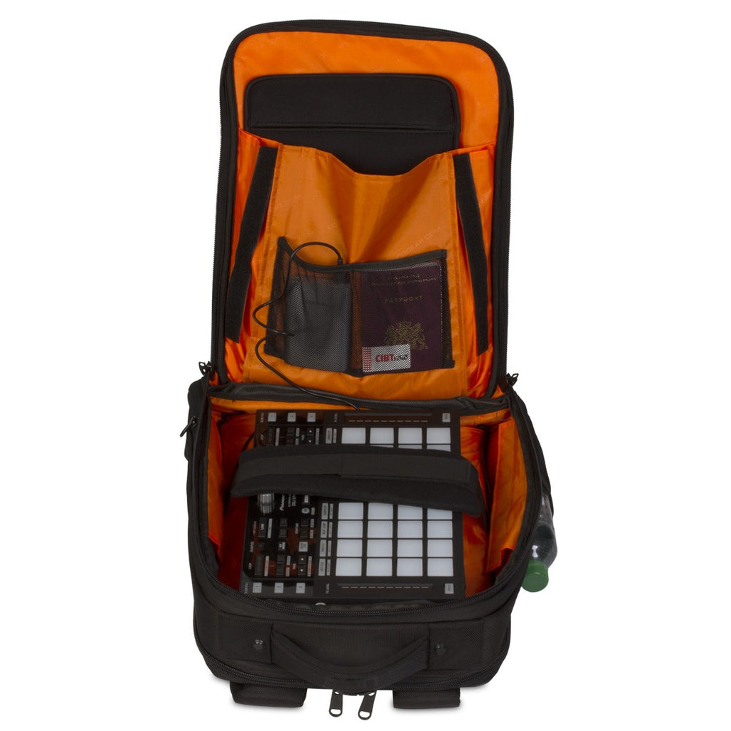 UDG Ultimate Backpack Slim Black (U9108BL/OR), black, rear view.