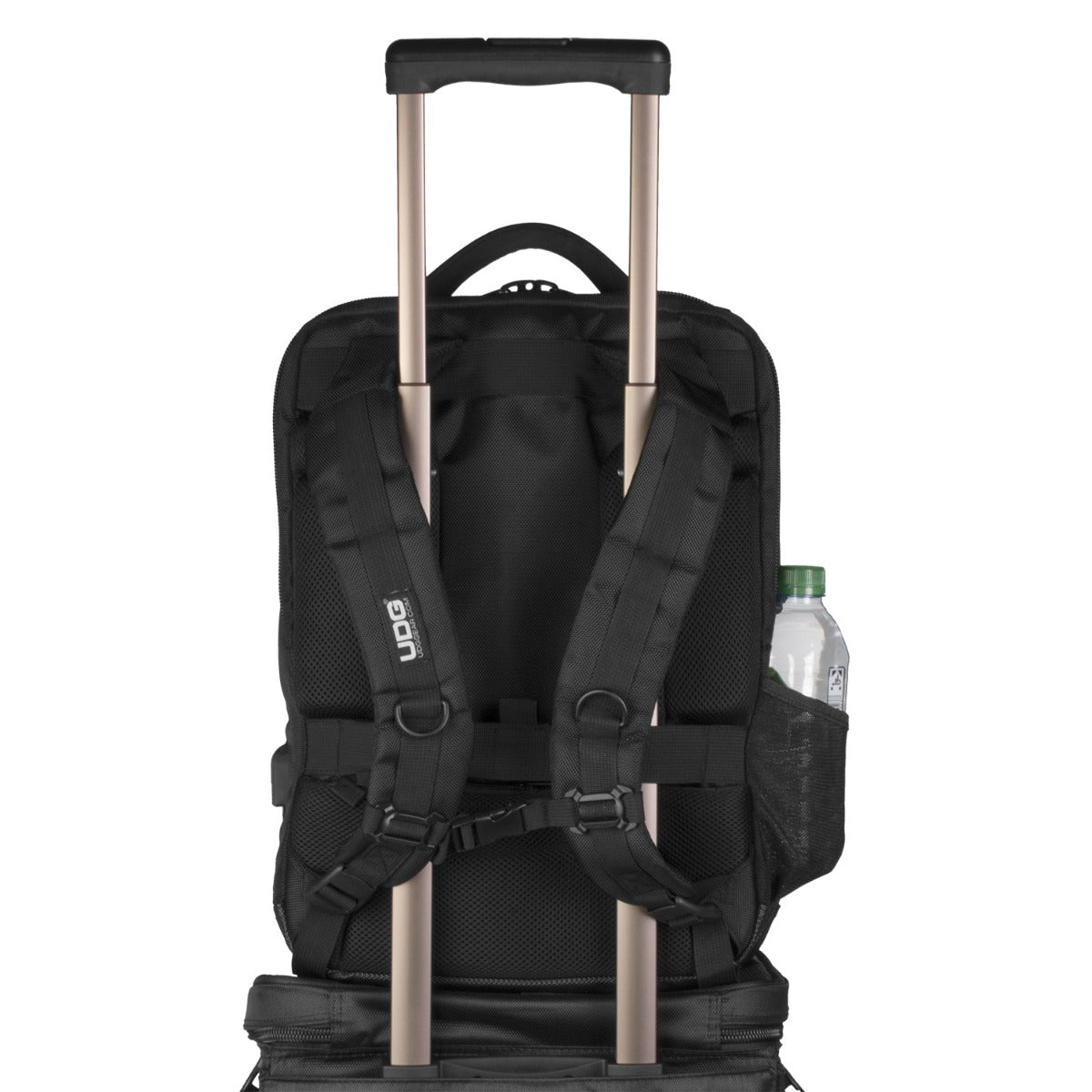 UDG Ultimate Backpack Slim Black (U9108BL/OR), black, rear view.