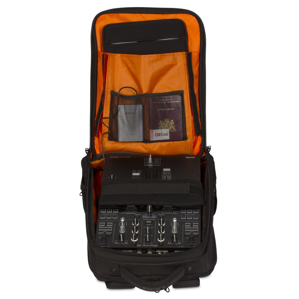 UDG Ultimate Backpack Slim Black (U9108BL/OR), black, rear view.