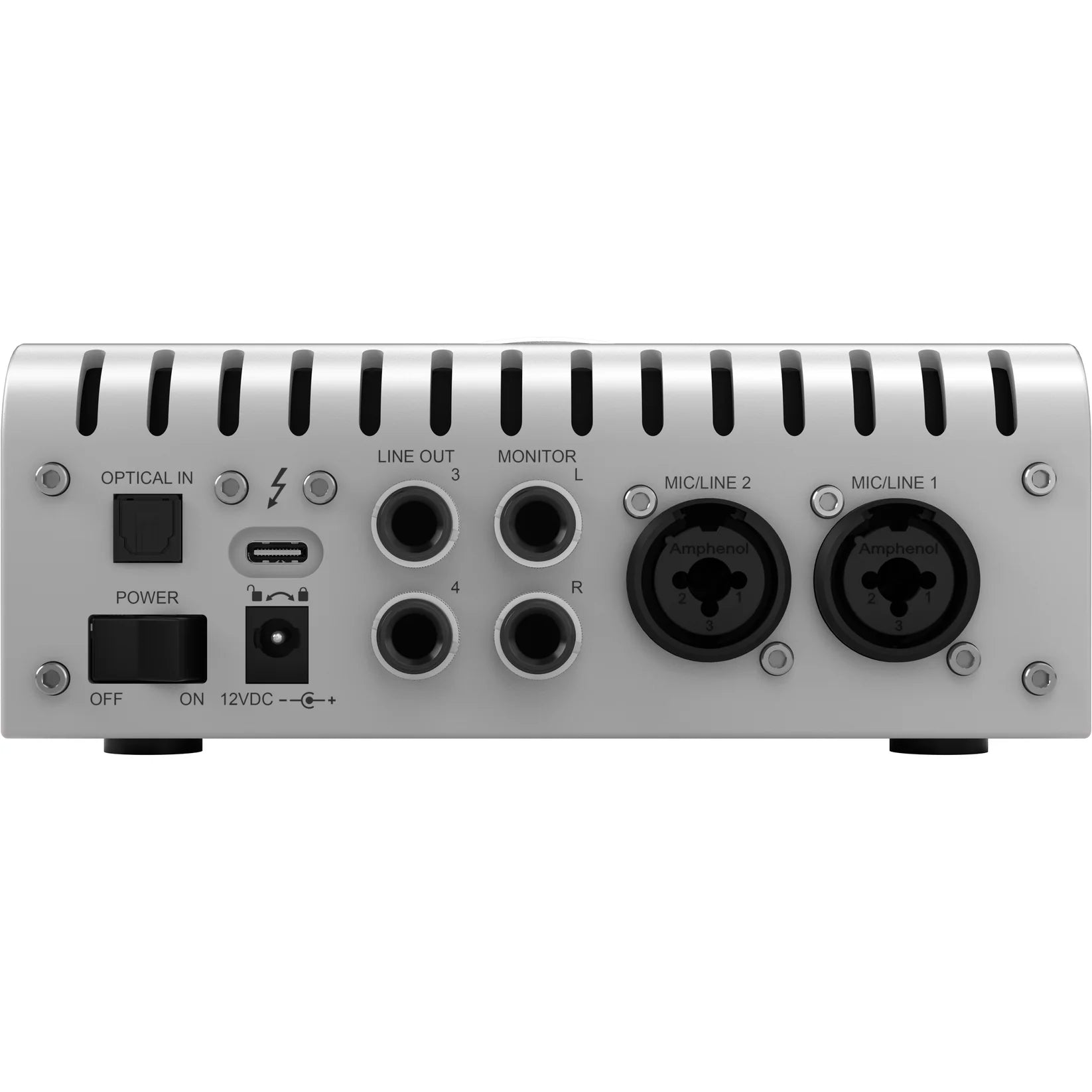 Universal Audio Apollo Twin X DUO Gen 2 (Essentials+ Edition) audio interface, rear panel with connectors