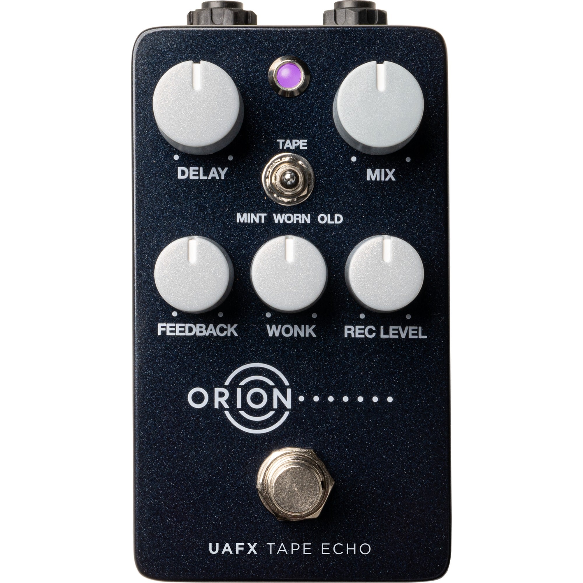 Universal Audio UAFX Orion Tape Echo effects pedal with vintage-style tape echo design and control knobs.