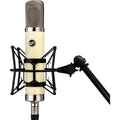 Warm Audio WA-251 condenser microphone shown with vintage-inspired design and large diaphragm for studio recording.